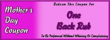 Mothers Day Back Rub Coupon